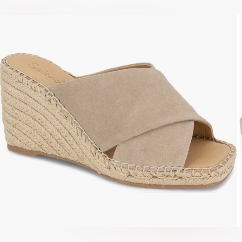 Splendid Britt Espadrille Platform Wedge Slide Sandal Women Sz 8.5 M